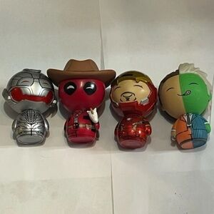 Funko Dorbz Marvel & DC 4 Figure Lot Ultron Iron Man Deadpool Two Face